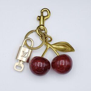 Authentic Louis Vuitton Lock & Key with Unbranded Apple Charm, Keychain